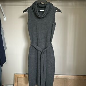 Calvin Klein size xs grey sweater dress w/belt